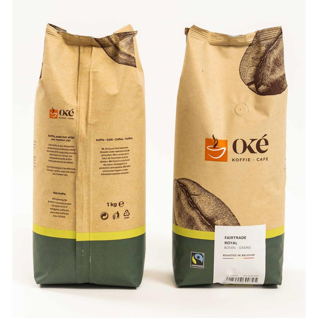 OKE Koffie -  Oké koffiebonen, zak van 1 kg, Fairtrade Royal