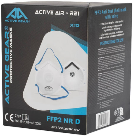 ActiveGear -  Stofmasker active gear met ventiel 10 stuks