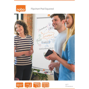 Nobo -  flipchartpapier, ft 100 x 65 cm, geruit, pak van 50 vel