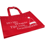 Klika - Shopper | Kerstmis | PP | 45x 15x36cm | rood/wit | 10 stuks