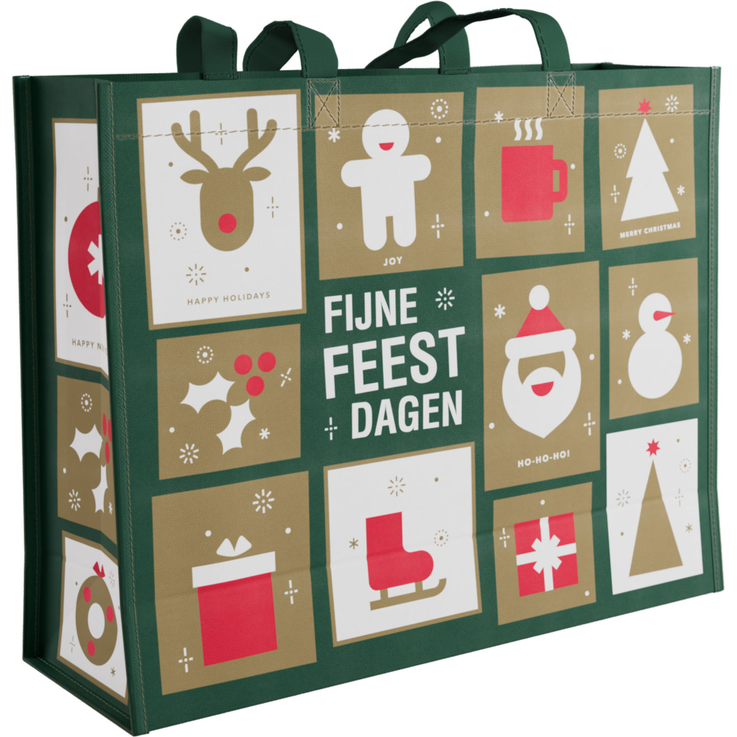 Klika -  Shopper | Kerstmis | PP | Tegels | 45x 15x36cm | 100 stuks