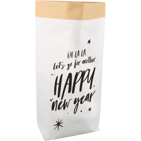 Klika - Bag | Sac cadeau papier kraft 25 / 12x40cm | Ohlala | blanc noir 25 pièces