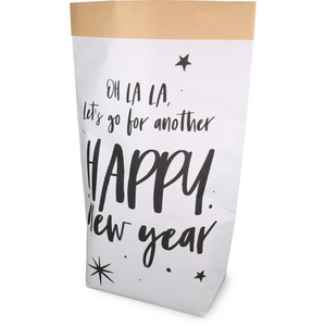 Klika -  Zak | Cadeauzak | Kraftpapier | 40/ 14x58.5cm | Ohlala | wit/zwart | 100 stuks