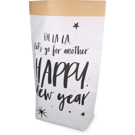 Klika -  Zak | Cadeauzak | Kraftpapier | 40/ 14x58.5cm | Ohlala | wit/zwart | 100 stuks