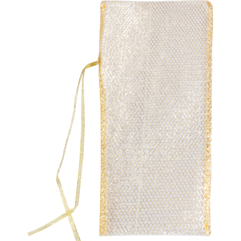 Klika - Zak | Cadeauzak | PET | 20x40cm | Mesh deluxe | goud | 10 stuks