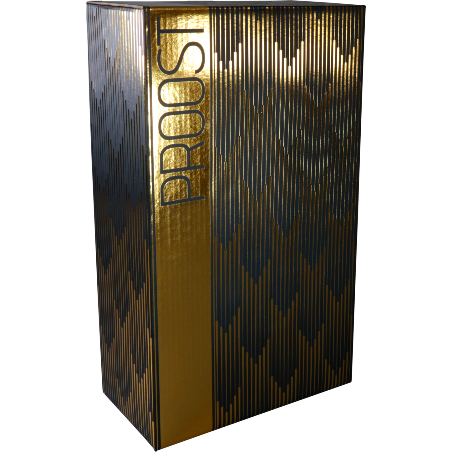 Klika - Flaschenbox | Prost | Karton + PE | 2 Flaschen | 190x95x330mm | Schwarz/Gold 10 Stücke