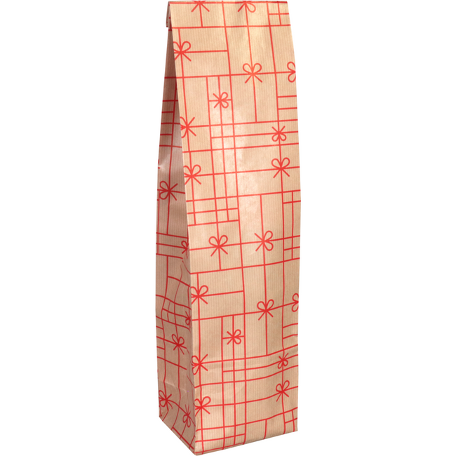 Klika - Flaschenbag | 10x41x8cm | Bögen | Papier braun/rot 50 Stück