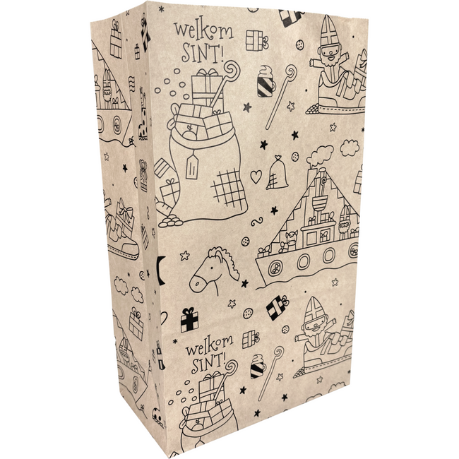 Klika -  Zak | Blokbodemzak | Papier | 18/ 10x31cm | Feestelijk | bruin | 1000 stuks