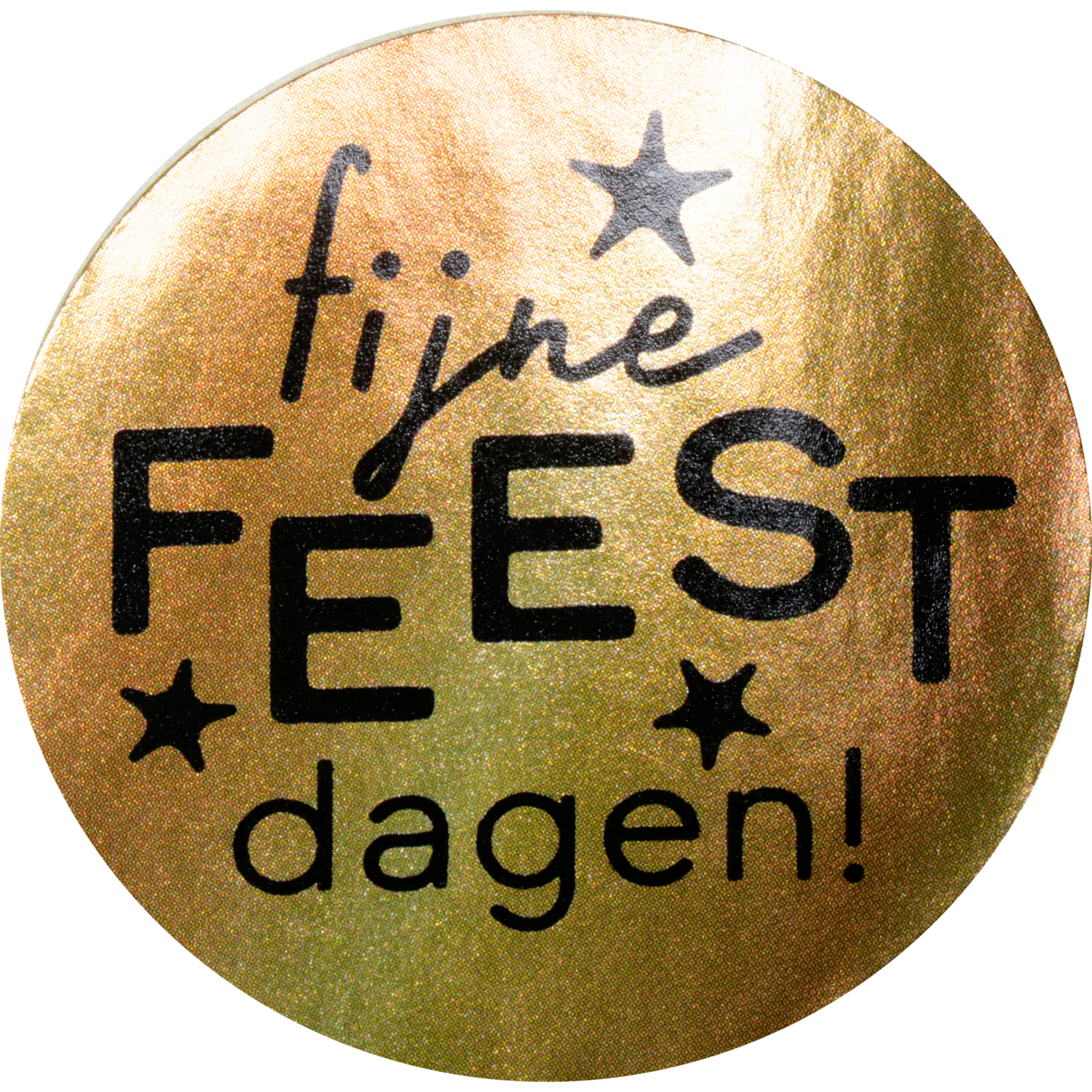 Klika -  Etiket | Cadeauetiket | papier | Fijne Feestdagen | ∅45mm | goud/zwart | rol à 500 stuks
