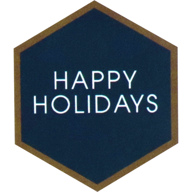 Klika - Étiquette | papier | Joyeuses fêtes Hexagone | 46x40mm | bleu/blanc | rouleau de 500 pièces