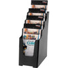 Deflecto - porte-brochures ft 1/3 A4, 4 compartiments de rangement, noir