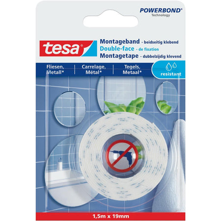 Tesa - Montaje Powerbond Impermeable, 19 mm x 1,5 m