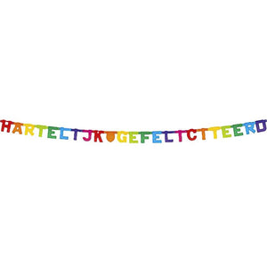 Haza -  Letterslinger gefeliciteerd kleur | 5 stuks