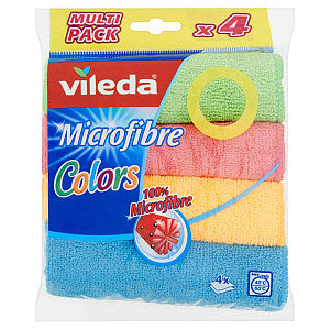 Vileda - Microvezeldoeken 4 kleuren pak | Pak a 4 stuk | 10 stuks