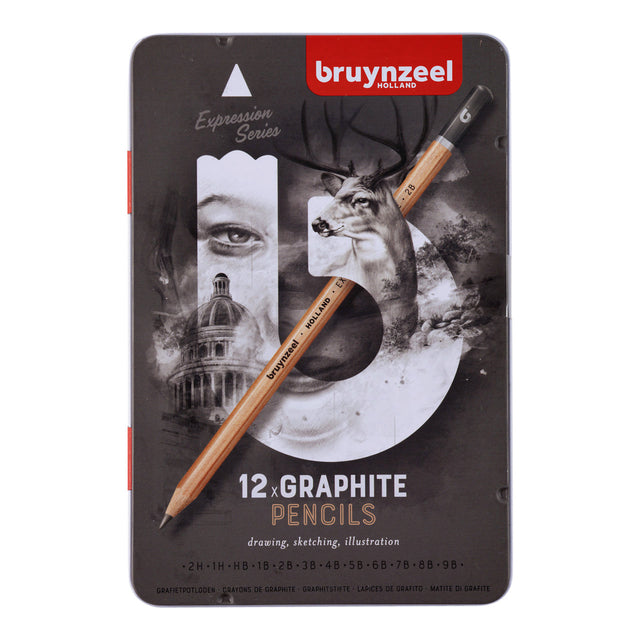 Bruynzeel - expression grafietpotloden blik 12 stuks