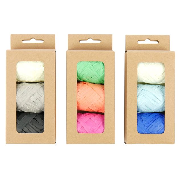 IG design -  Lint raffia assorti oranje groen roze | 6 stuks