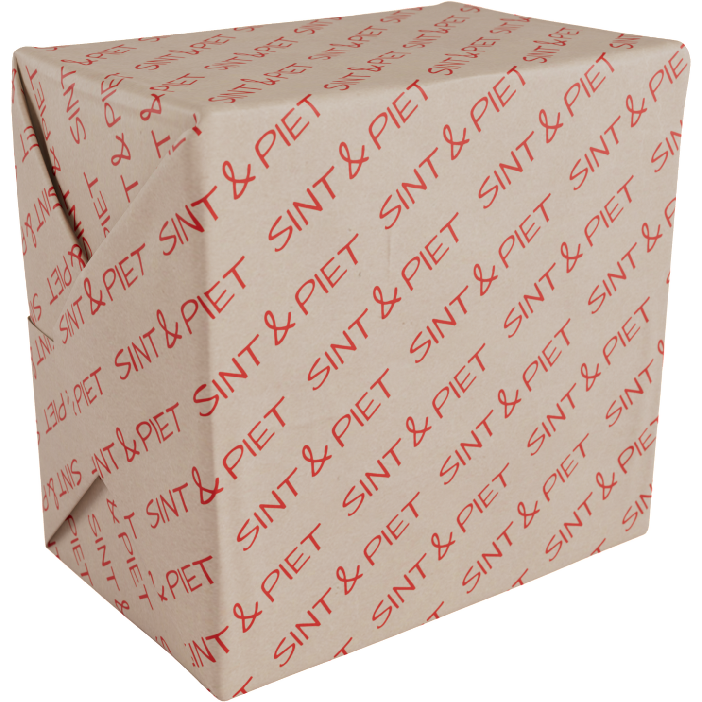 Klika -  Cadeaupapier | 30cm | 200m | 70gr/m² | Sint Piet | bruin/rood | rol à ca. 200 meter