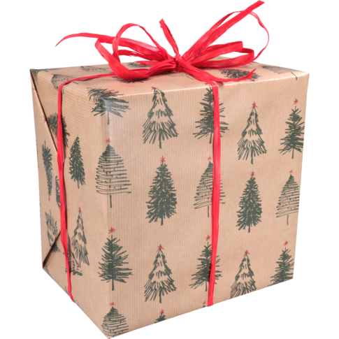 Klika - Cadeaupapier | 50cm | 200m | 70gr/m² | Christmas Trees | bruin/groen