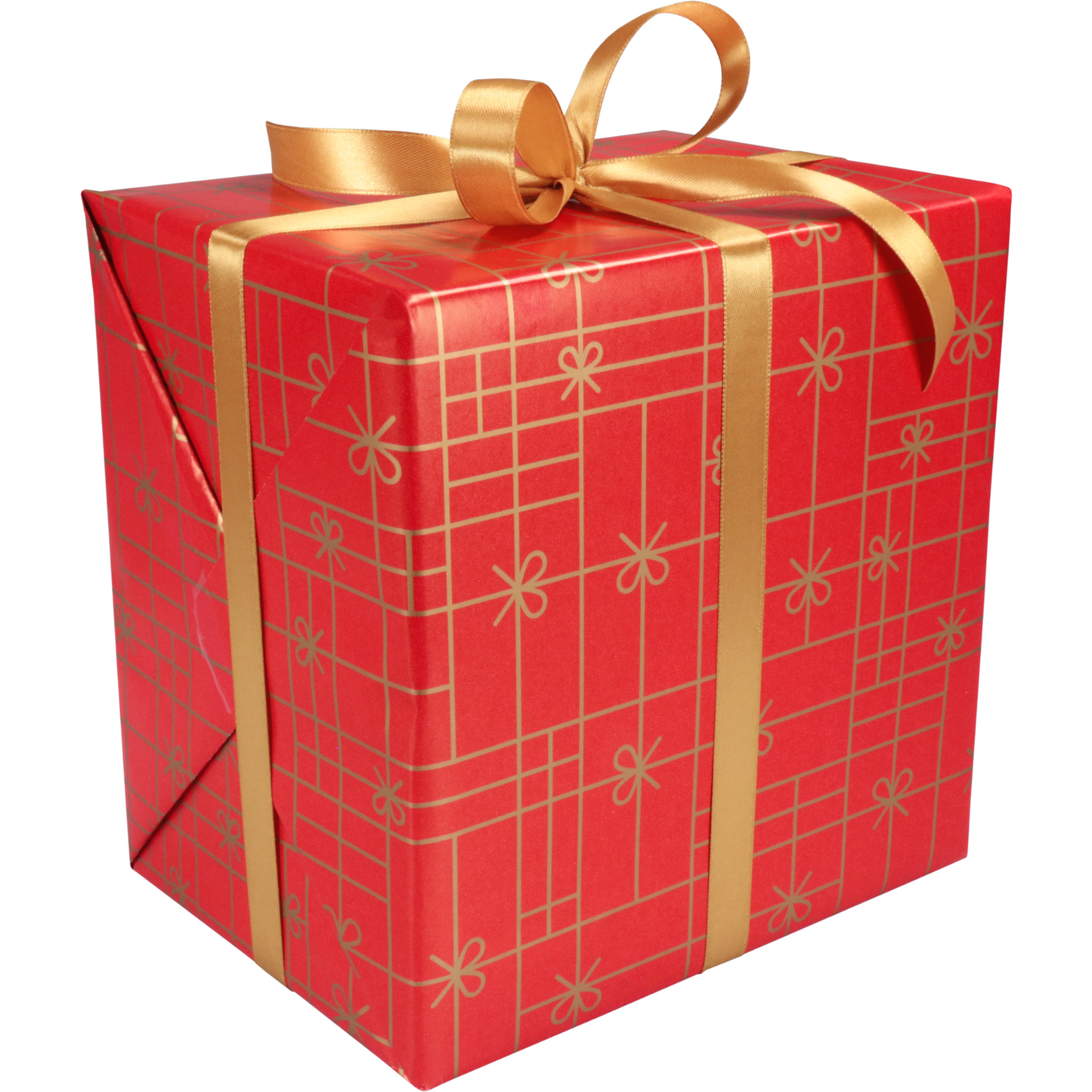 Klika - Gift Wrapping Paper 50cm 200m 80gr Bow Red Gold