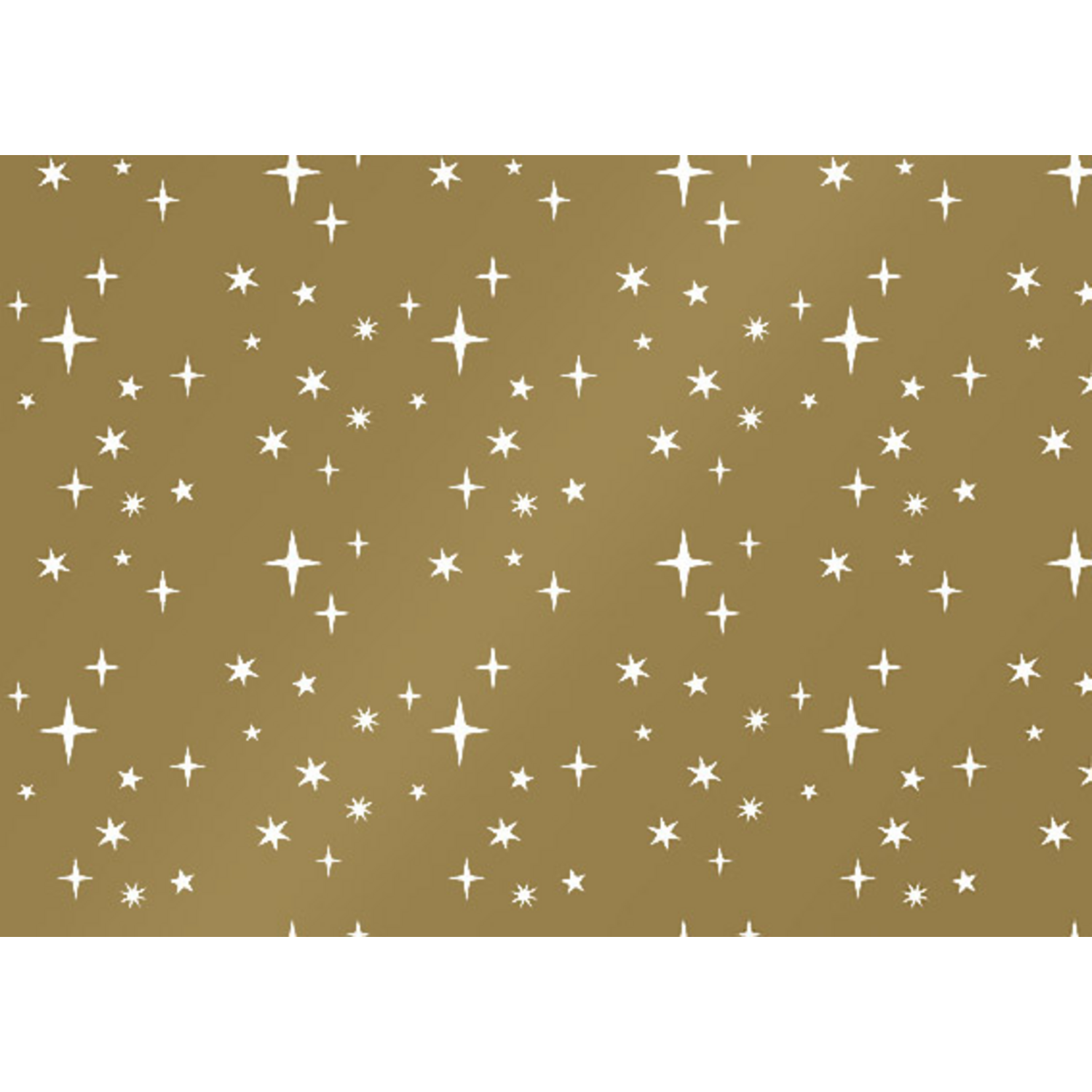 Klika -  Cadeaupapier | 50cm | 200m | 80gr/m² | Sterren | goud/wit | rol à ca. 200 meter