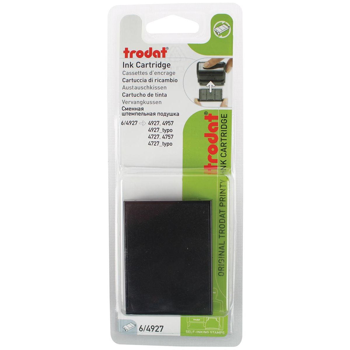 Trodat - replacement pad black, for stamp 4927/4957, blister with 2 pieces