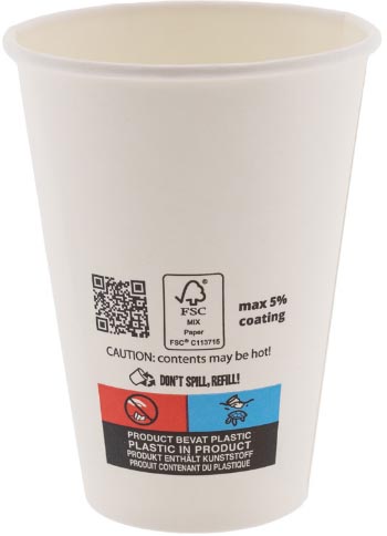 Conpax -  Beker uit karton, 180 ML, wit, pak van 100 stuks