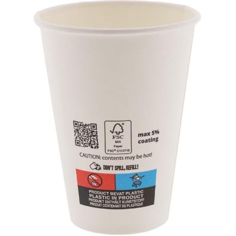 Conpax -  Beker uit karton, 180 ML, wit, pak van 100 stuks