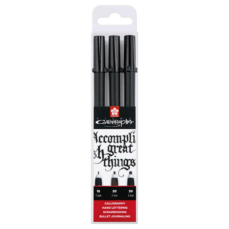 Sakura -  Kalligrafiepen calligrapher 3 stuks zwart | 5 stuks