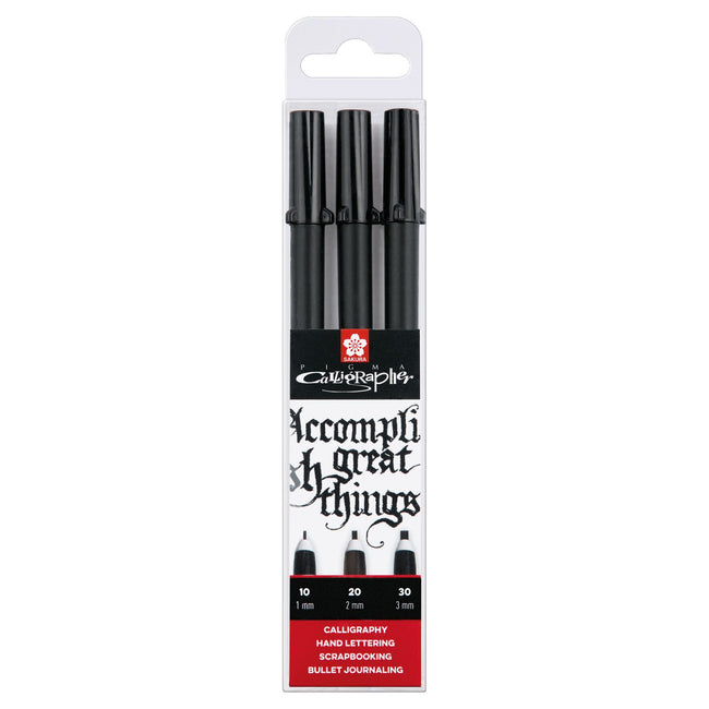 Sakura -  Kalligrafiepen calligrapher 3 stuks zwart | 5 stuks
