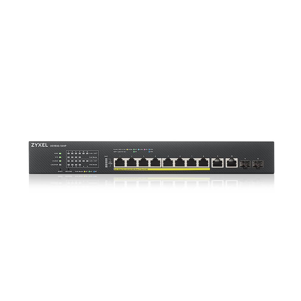 ZYXEL -   XS1930-12HP-ZZ0101F netwerk-switch Managed L3 10G Ethernet (100/1000/10000) Power over Ethernet (PoE) Zwart