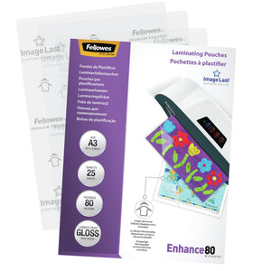 Fellowes - Laminierfolien Enhance80 ft A3, 160 Mikron (2 x 80 Mikron), glänzend, 25er-Packung