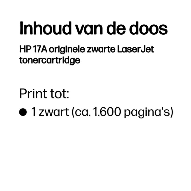 HP -  17A originele zwarte LaserJet tonercartridge