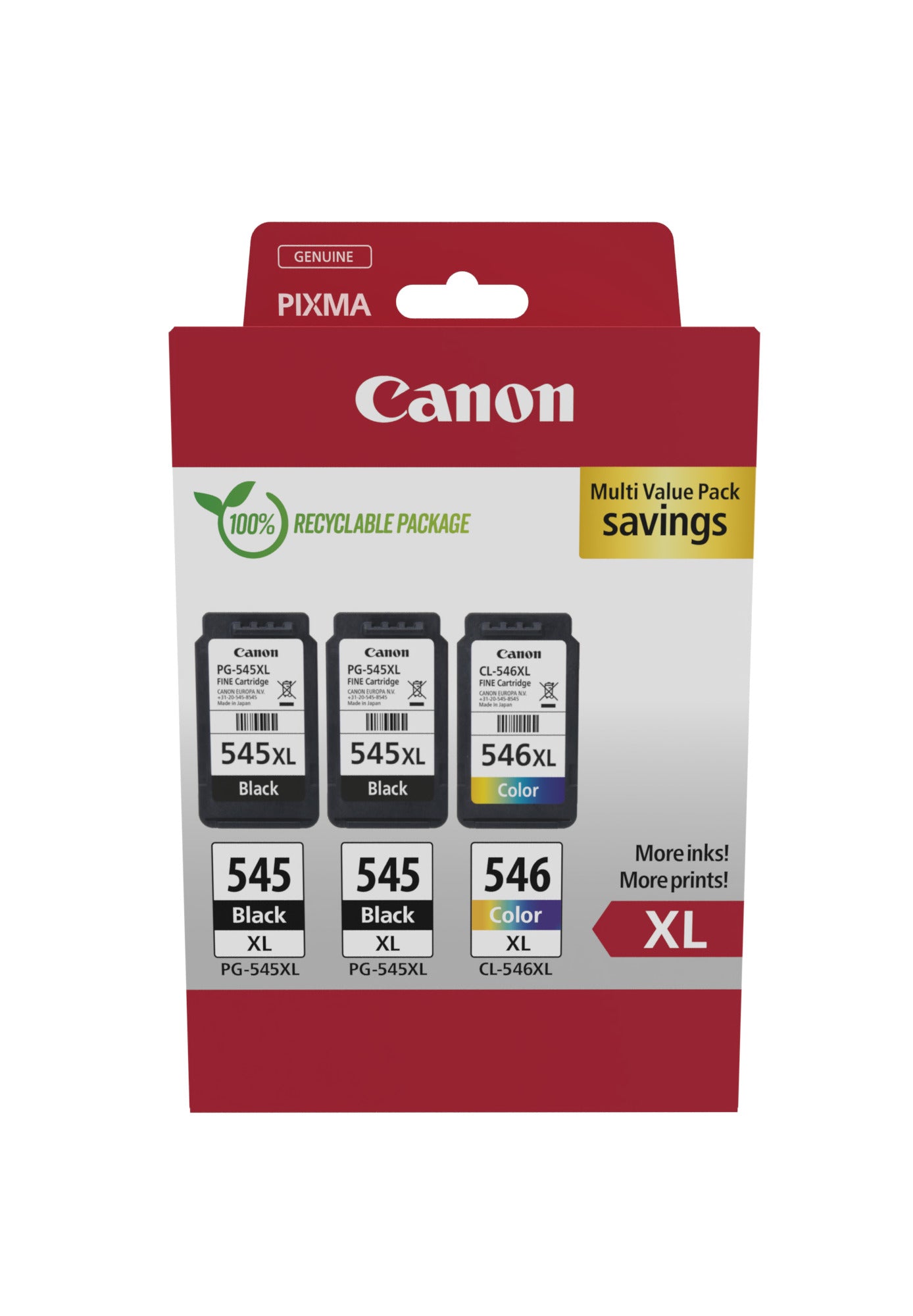 Canon - Tintenpatrone 2 x PG-545XL + 1 x CL-546XL, 300 - 400 Seiten, OEM 8286B013, 4 Farben