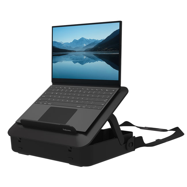 Fellowes - Maletín para portátil Bta, con soporte para portátil, negro