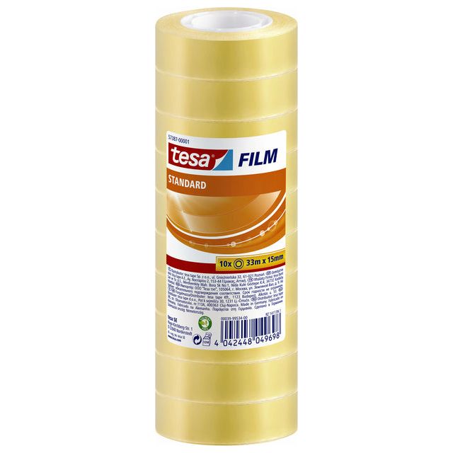 Tesa - Packbandfilm Standard 33mx15mm Tr 10 Roll | Schwindung