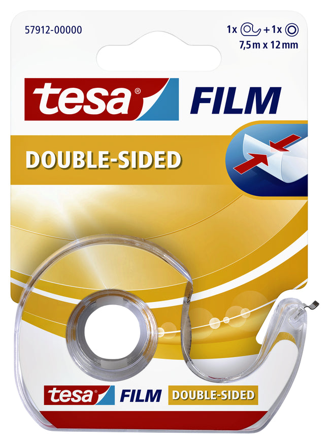 Tesa - e film® doble cara 12mmx7,5m transparente con dosificador | 10 piezas