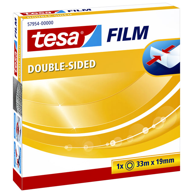 TESA - Film de bande adhésif à double face 33mx19mm tr | 1 pièce | 6 morceaux