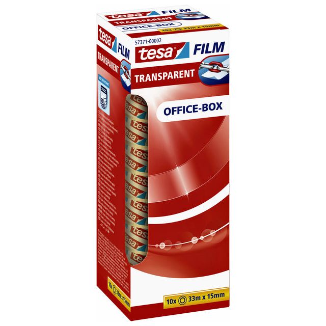 Tesa - film transparante e, ft 15 mm x 33 m, pak van 10 rolletjes