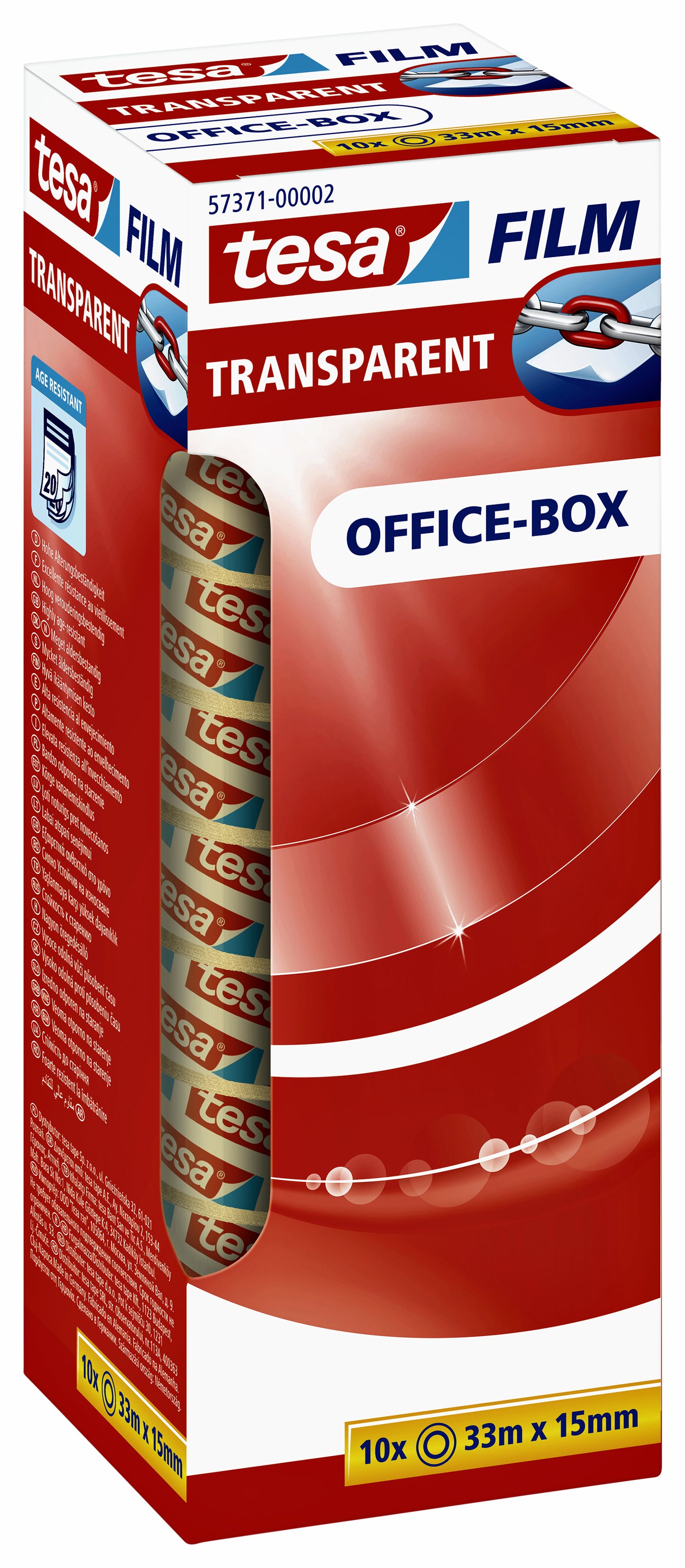 Tesa - Cinta adhesiva film® 33mx15mm transparente 10 rollos