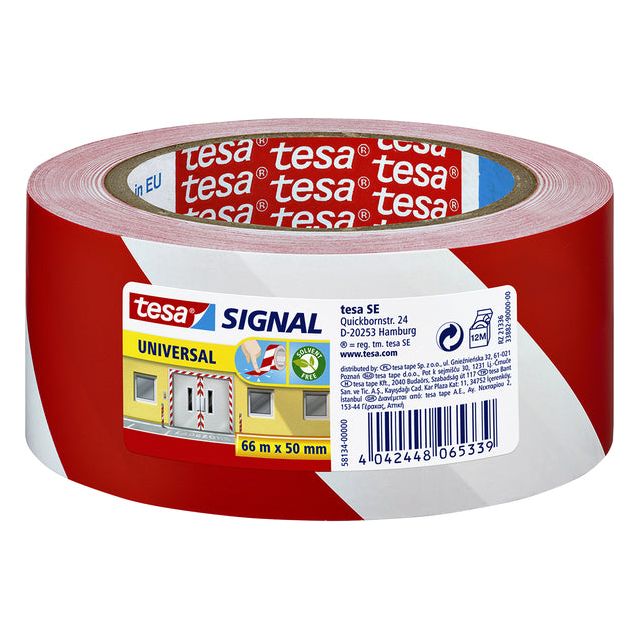 Tesa - Waarschuwingse 58134 rood/wit | 6 stuks