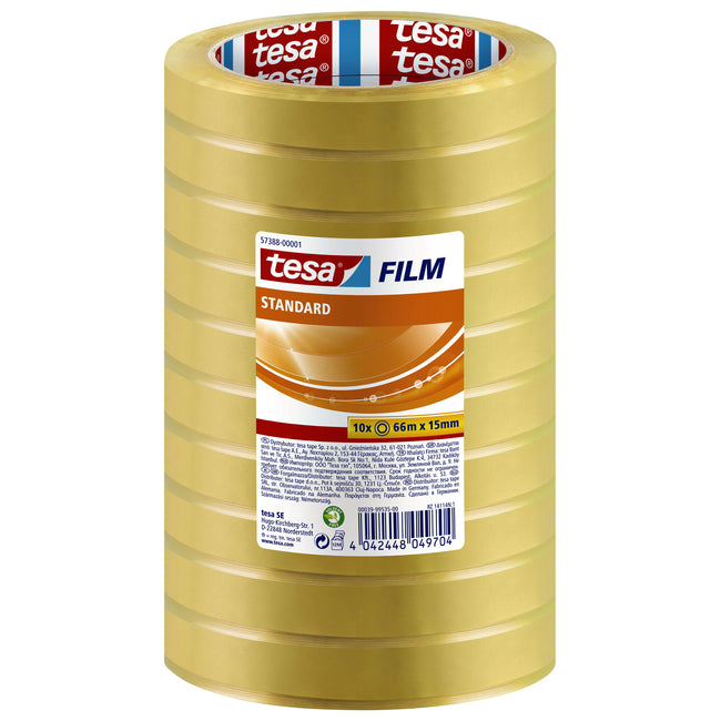 Tesa - Adhesive tape film® standard 66mx15mm transparent 10 rolls