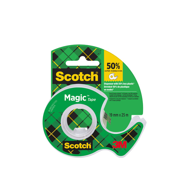 Scotch - Ruban adhésif magic 810 19mmx25m + ruban adhésif