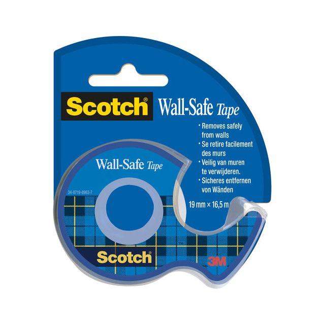 Scotch - Tapis adhésif 19 mmx16,5 m de mur Handrafroller | 1 pièce | 12 pièces