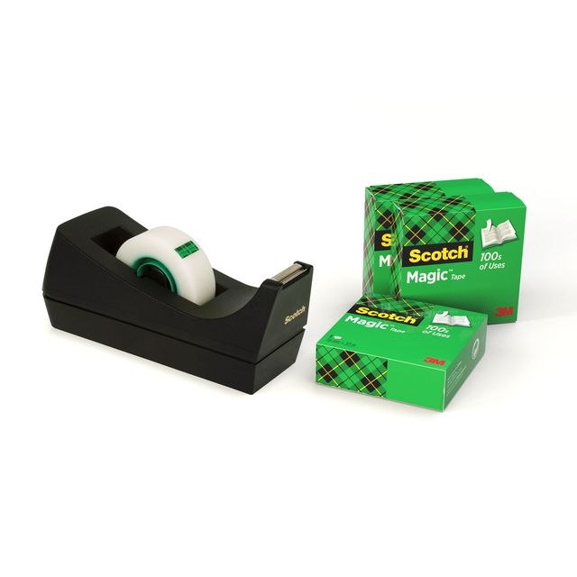 Scotch - Portanastro adesivo c38 nero + 4 rotoli e| 16 pezzi
