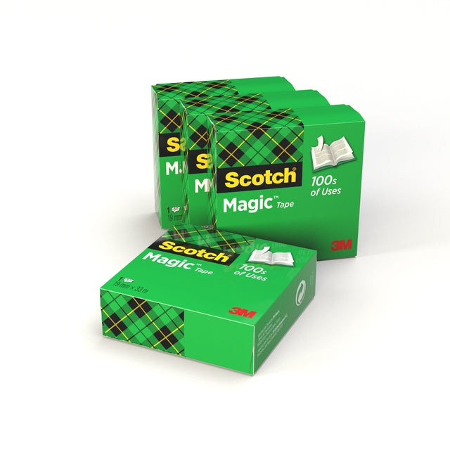 Scotch - Magic e plakband ft 19 mm x 33 m, pak van 4 rollen