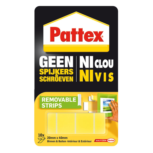 Pattex -  Supermontagestrip 2kg verwijderbaar 10 stuks