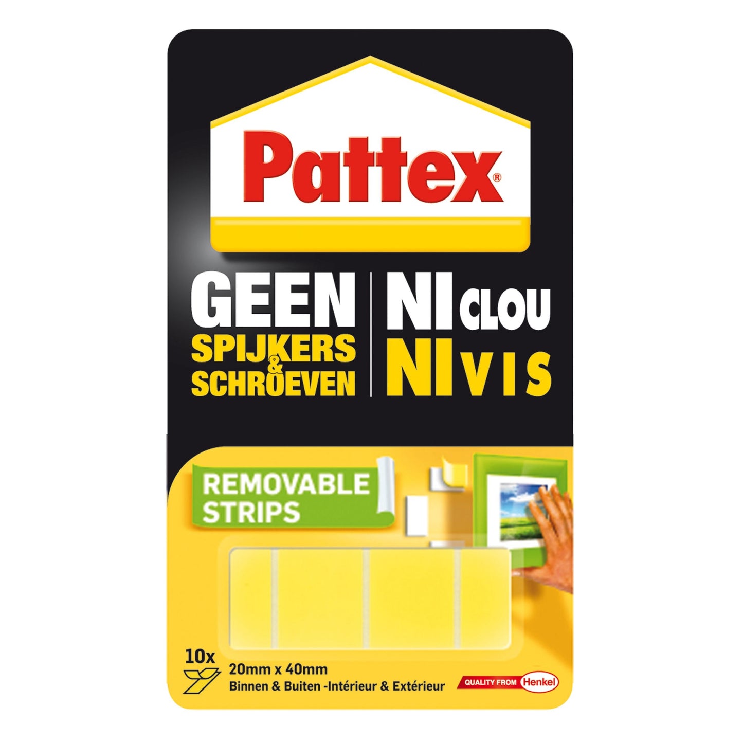 Pattex -  Supermontagestrip 2kg verwijderbaar 10 stuks