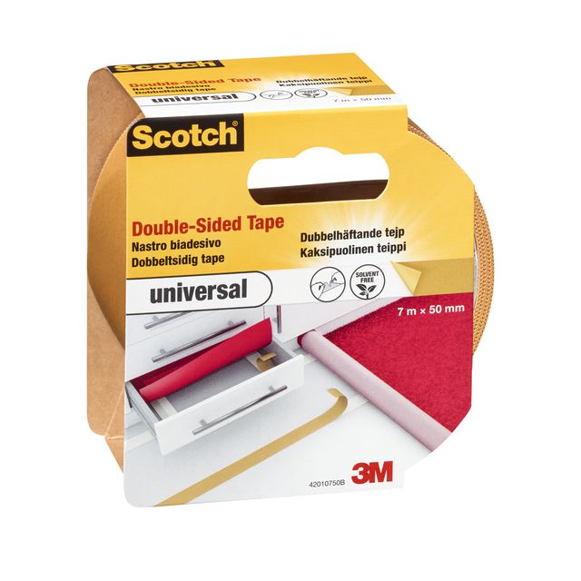 Scotch - Cinta adhesiva universal de doble cara 50mmx7m