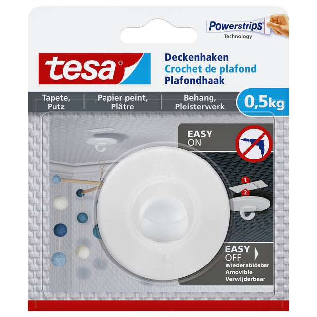 Tesa - Plafond Hak Wallpaper Self -Kl 0,5 kg | Blister une pièce 1 | 6 morceaux