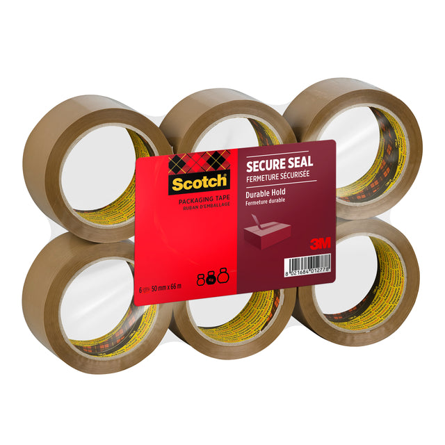 Scotch -  Verpakkingse secure 50mmx66m bruin 6rol